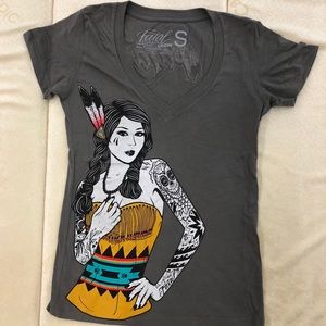 Fatal V neck T-shirt. Size Small